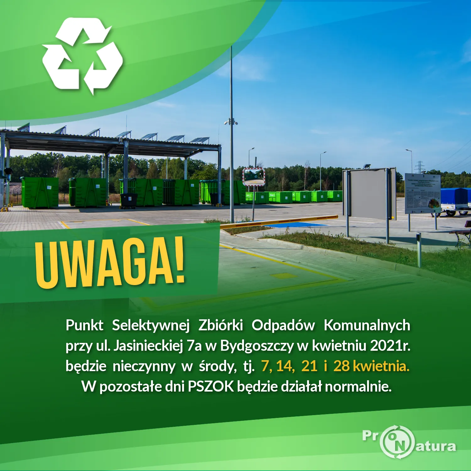 Funkcjonowanie PSZOK w kwietniu