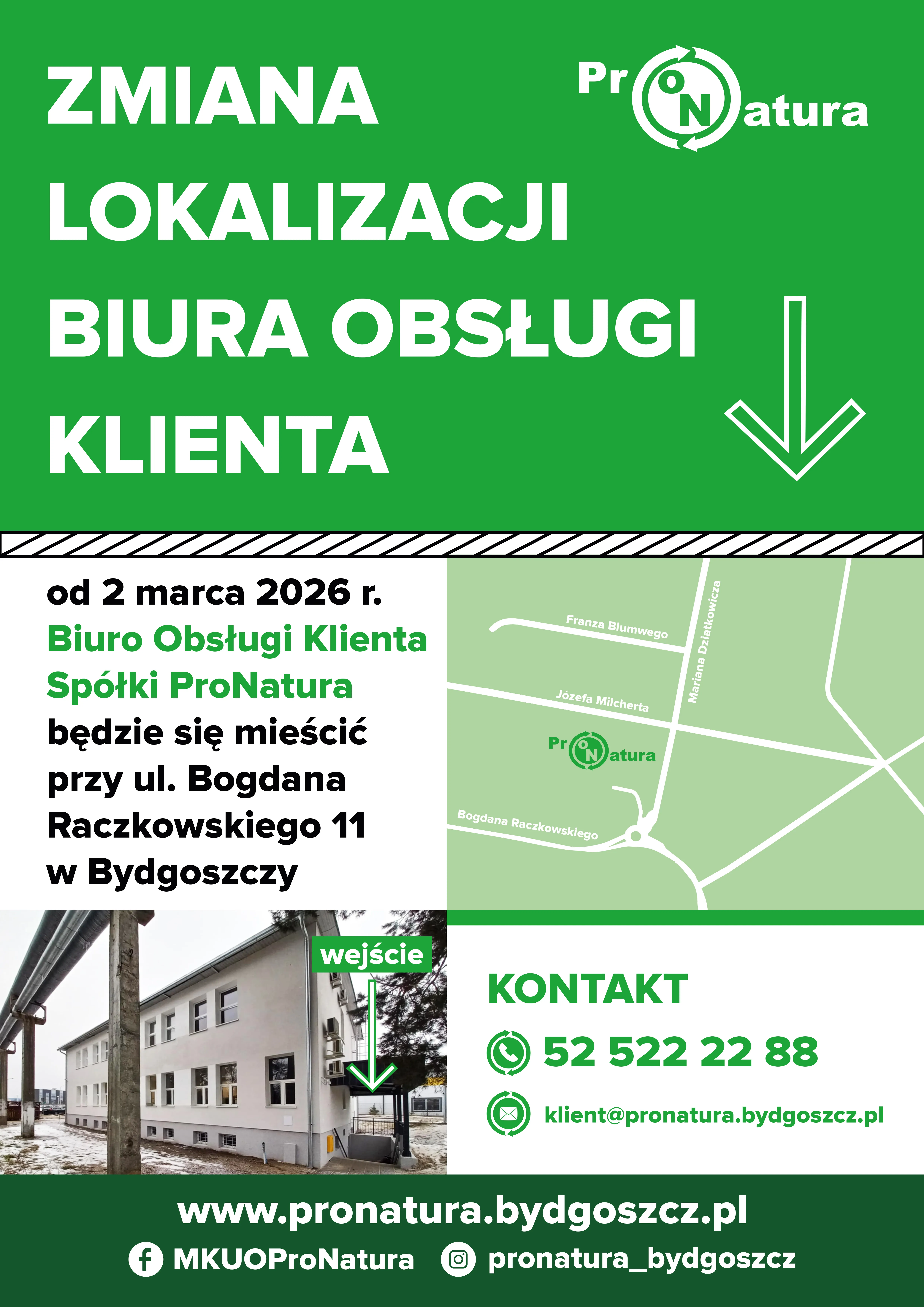Zmiana lokalizacji Biura Obsługi Klienta